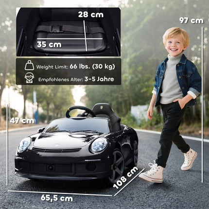 Elektrinis automobilis vaikams, nuotolinis, su muzika, juodas