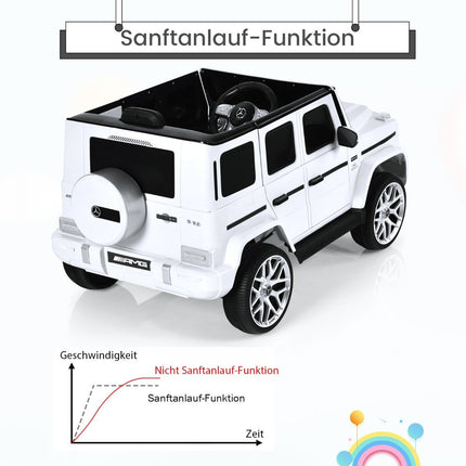 Elektrinis vaikiškas automobilis su muzika ir šviesomis, baltas