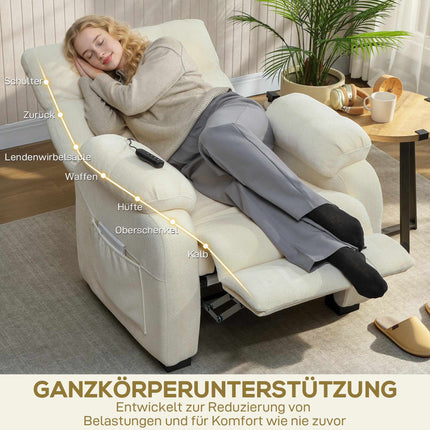 Electric TV Recliner with Footrest and Remote Control, USB Port, Side Pockets