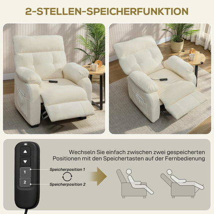Electric TV Recliner with Footrest and Remote Control, USB Port, Side Pockets