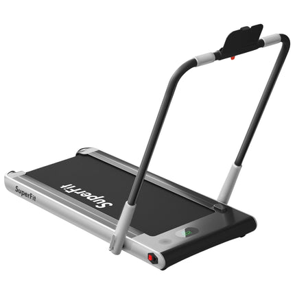 Elektrinis bėgimo takelis, 1-12 km/h, LED ekranas, sulankstomas treniruoklis, 120 kg, sidabrinis