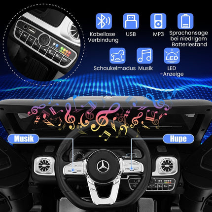 Elektrinis automobilis vaikams Mercedes Benz G500 vaikiškas automobilis elektrinis su nuotolinio valdymo pultu, juodas