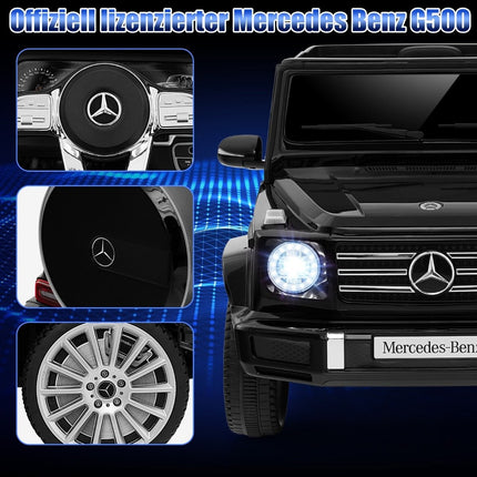 Elektrinis automobilis vaikams Mercedes Benz G500 vaikiškas automobilis elektrinis su nuotolinio valdymo pultu, juodas