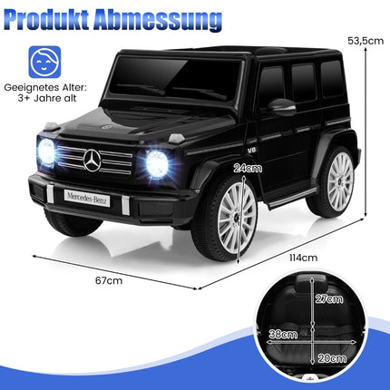 Elektrinis automobilis vaikams Mercedes Benz G500 vaikiškas automobilis elektrinis su nuotolinio valdymo pultu, juodas