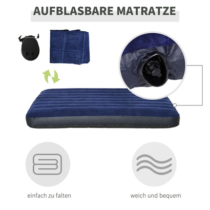Elevated camping dome tent with air mattress, 193 x 136 x 178 cm