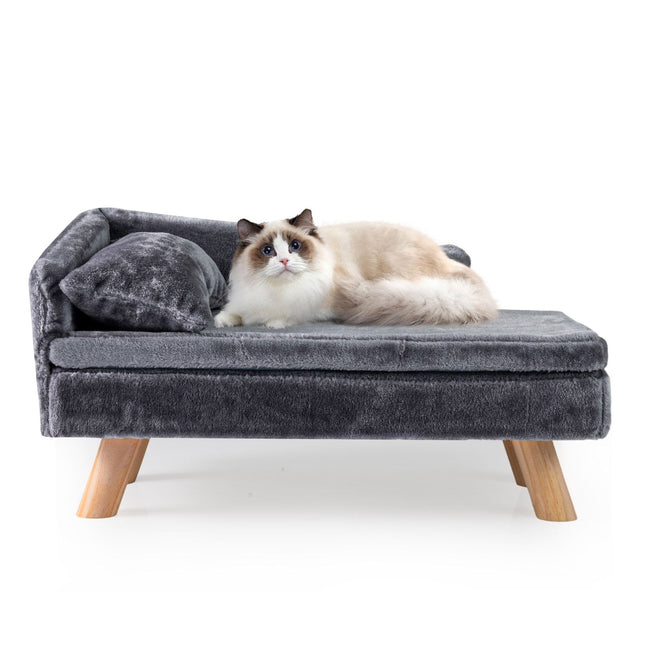 Pakelta sofa-lova augintiniams su nuimama pagalvėle, pilka