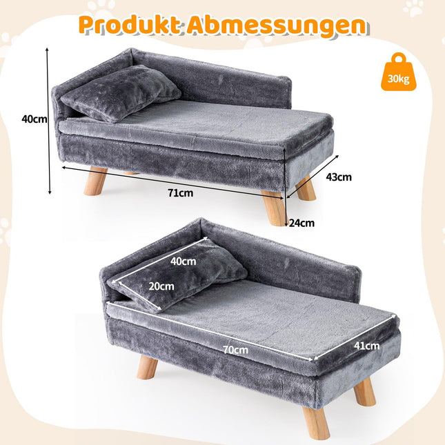 Pakelta sofa-lova augintiniams su nuimama pagalvėle, pilka