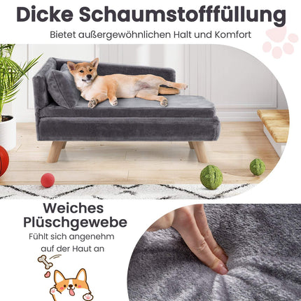 Pakelta augintinių sofa mažiems ir vidutinio dydžio šunims, katėms, pilka