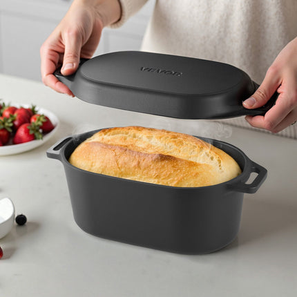 Enameled Cast Iron Dutch Oven, 3.5 Qt, Lid, Dual Handles