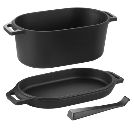 Enameled Cast Iron Dutch Oven, 3.5 Qt, Lid, Dual Handles