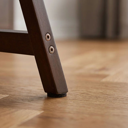 Ergonomic Beige Footstool, Beech Wood & Linen Upholstery
