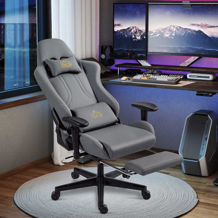 Ergonomiška žaidimų kėdė, 3D porankiai, reguliuojami, pilka