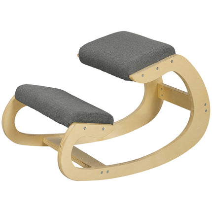 Ergonomiška kelio taburetė, supamoji kelių kėdė, stalo kėdė namų biurui, gerinanti laikyseną, pilka