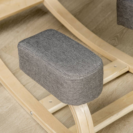 Ergonomiška klūpėjimo kėdė, beržo mediena, 120 kg keliamoji galia, pilka