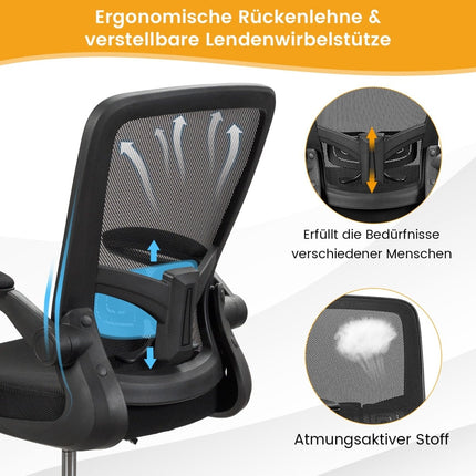 Ergonomiška tinklinė biuro kėdė, aukšta atlošas, reguliuojami porankiai