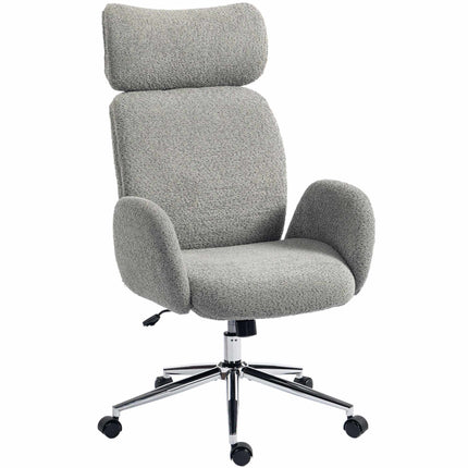 Ergonomiška biuro kėdė, reguliuojamas galvos atlošas, pakreipimas, tamsiai pilka