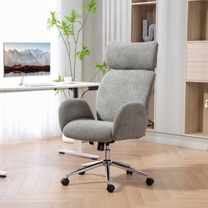 Ergonomiška biuro kėdė, reguliuojamas galvos atlošas, pakreipimas, tamsiai pilka