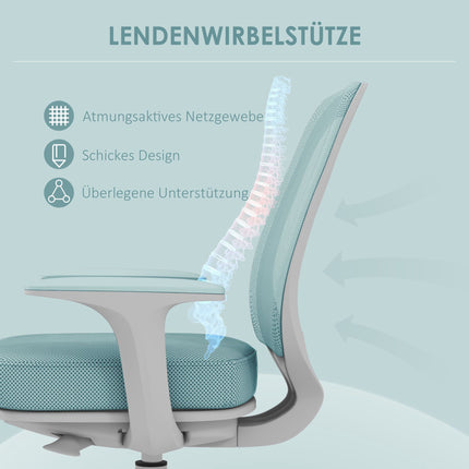 Ergonomiška biuro kėdė, reguliuojamo aukščio, žalia, 360 laipsnių pasukama