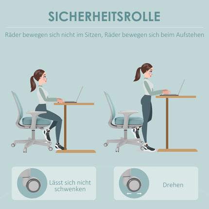 Ergonomiška biuro kėdė, reguliuojamo aukščio, žalia, 360 laipsnių pasukama