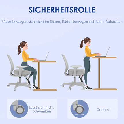 Ergonomiška biuro kėdė, reguliuojamo aukščio, pilka, 360° pasukama