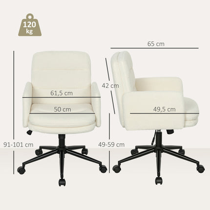 Ergonomiška biuro kėdė, audiniu užvalkalas, reguliuojamo dydžio, kreminės spalvos