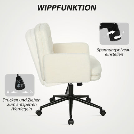 Ergonomiška biuro kėdė, audiniu užvalkalas, reguliuojamo dydžio, kreminės spalvos