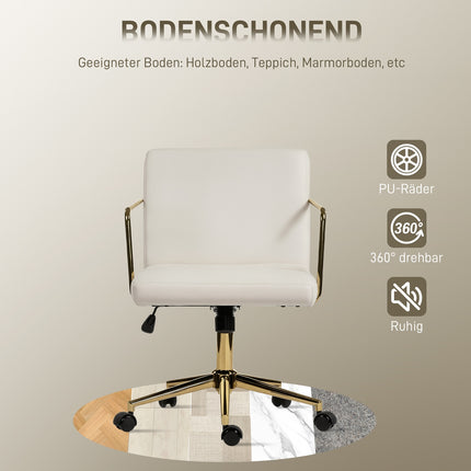 Ergonomic Office Chair, Gold Accents, Velvet-Look Fabric