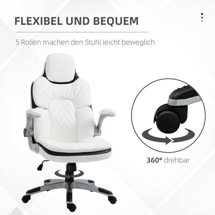 Ergonomiška biuro kėdė, reguliuojamo aukščio, sulankstomi porankiai, supimo funkcija, 69x67x113-121 cm