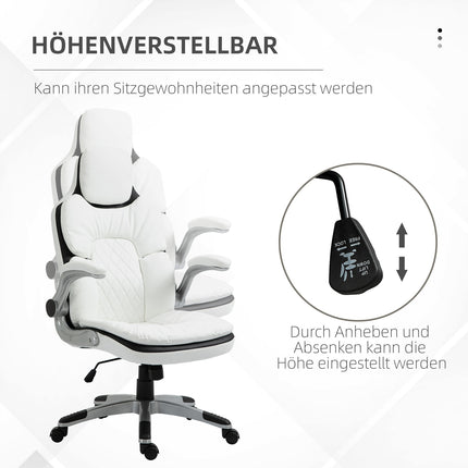 Ergonomiška biuro kėdė, reguliuojamo aukščio, sulankstomi porankiai, supimo funkcija, 69x67x113-121 cm