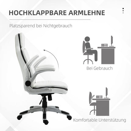 Ergonomiška biuro kėdė, reguliuojamo aukščio, sulankstomi porankiai, supimo funkcija, 69x67x113-121 cm