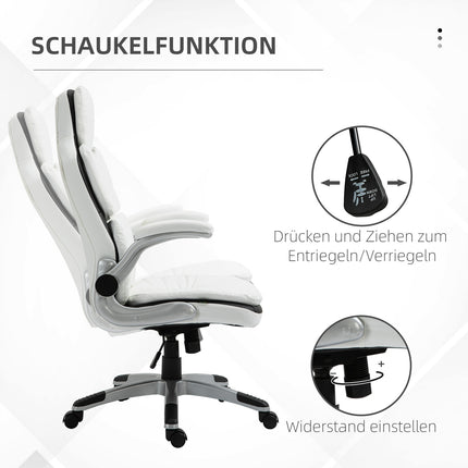 Ergonomiška biuro kėdė, reguliuojamo aukščio, sulankstomi porankiai, supimo funkcija, 69x67x113-121 cm