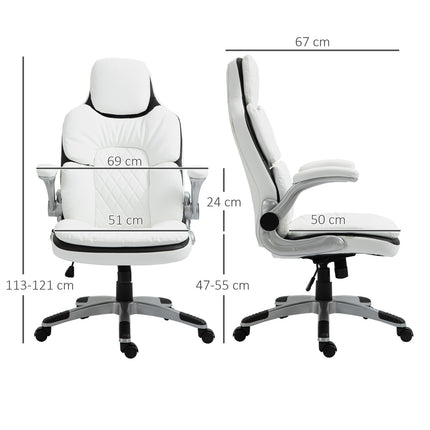 Ergonomiška biuro kėdė, reguliuojamo aukščio, sulankstomi porankiai, supimo funkcija, 69x67x113-121 cm