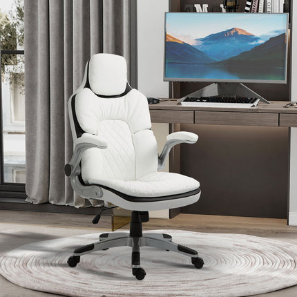 Ergonomiška biuro kėdė, reguliuojamo aukščio, sulankstomi porankiai, supimo funkcija, 69x67x113-121 cm