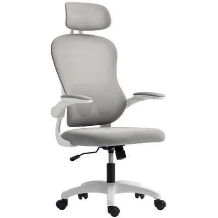 Ergonomiška biuro kėdė, tinklinio atlošo, reguliuojamo aukščio, pilka