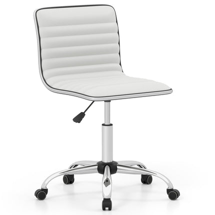 Ergonomiška biuro kėdė, be porankių, reguliuojamo aukščio, balta