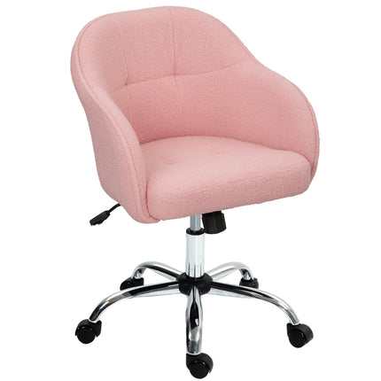 Ergonomiška biuro kėdė, rožinė flisinė, reguliuojamo aukščio