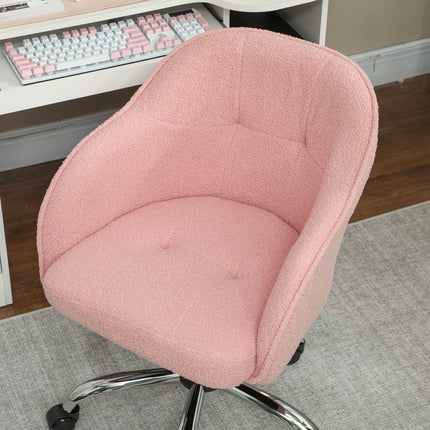 Ergonomiška biuro kėdė, rožinė flisinė, reguliuojamo aukščio