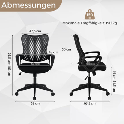 Ergonomiška biuro kėdė su reguliuojamu tinklelio atlošu
