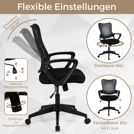 Ergonomiška biuro kėdė su reguliuojamu tinklelio atlošu