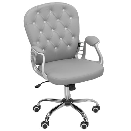 Ergonomiška biuro kėdė su porankiais, šviesiai pilka, reguliuojama