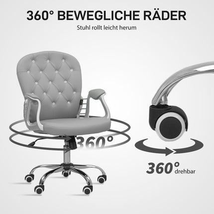 Ergonomiška biuro kėdė su porankiais, šviesiai pilka, reguliuojama