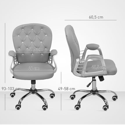 Ergonomiška biuro kėdė su porankiais, šviesiai pilka, reguliuojama