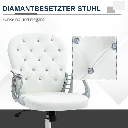 Ergonomiška biuro kėdė su porankiais, balta, odinė