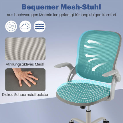 Ergonomiška biuro kėdė su atlenkiamomis rankenomis ir pakreipimo funkcija