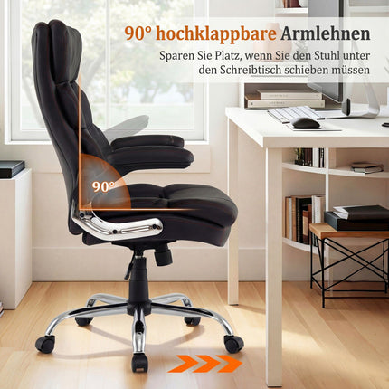 Ergonomiška biuro kėdė su sulankstomomis porankiais ir atlošu
