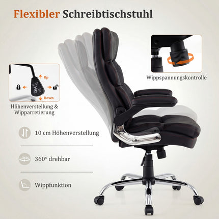 Ergonomiška biuro kėdė su sulankstomomis porankiais ir atlošu