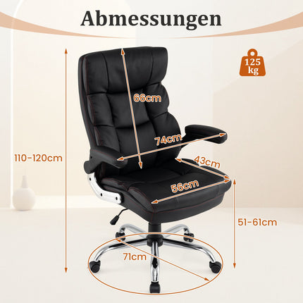 Ergonomiška biuro kėdė su sulankstomomis porankiais ir atlošu