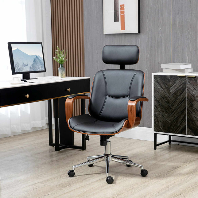Ergonomiška biuro kėdė su aukštu atlošu, juoda