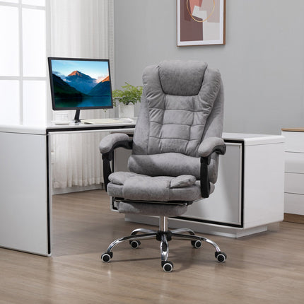Ergonomiška biuro kėdė su masažu, atlošu ir šildymu, pilka