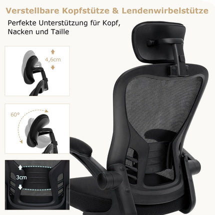 Ergonomiška tinklinė biuro kėdė su supamu atlošu, vadovo kėdė, pasukama kompiuterio kėdė